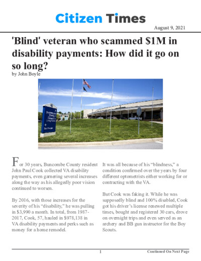 ‘Blind’ veteran who scammed $1M in disability payments: How did it go on so long?