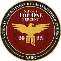 National Association of Distinguished Counsel - Nation's Top One Percent - 2023